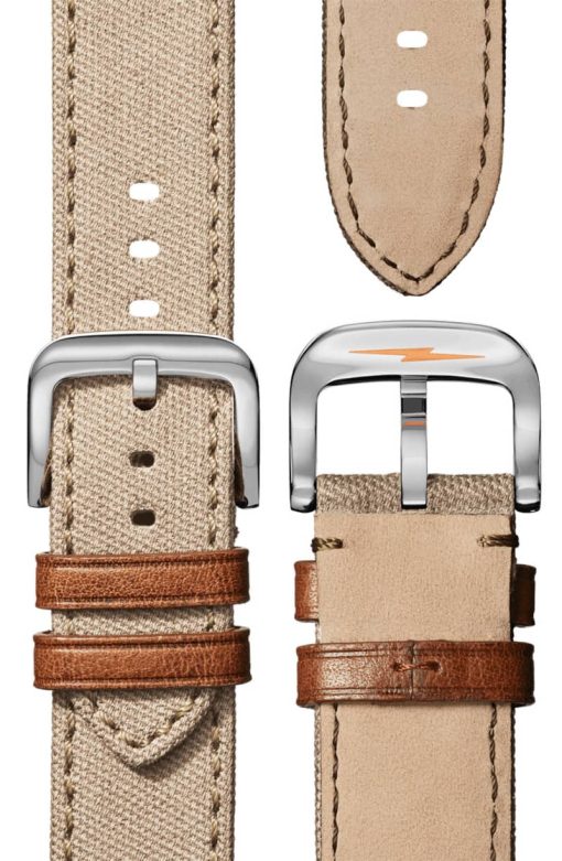 Shinola The Traveler Subsecond Alabaster Textured Dial Dune Canvas Strap Watch, 42mm - Image 7