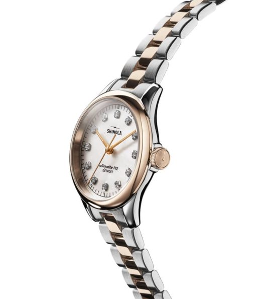 Shinola The Vinton White MOP And Diamond Dial Watch, Stainless Steel Bracelet, 32mm - Image 2