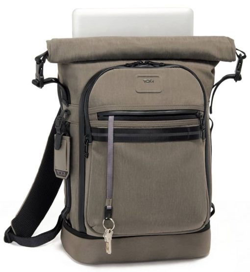 TUMI Alpha Bravo Sand Ally Roll Top Backpack - Image 3