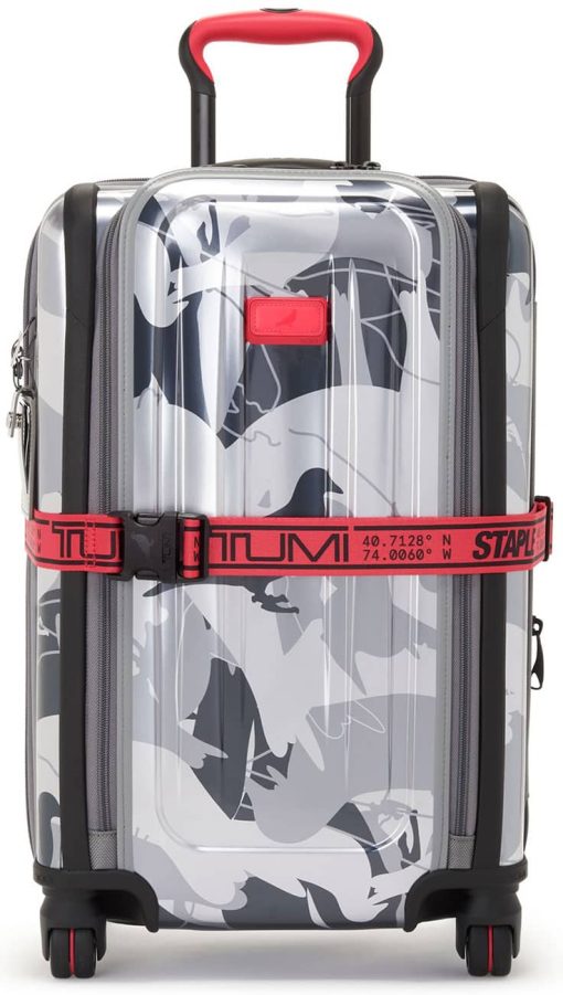 TUMI Staple Silver w/ Red Accents International Expandable 4 Wheeled Carry-On - Image 4