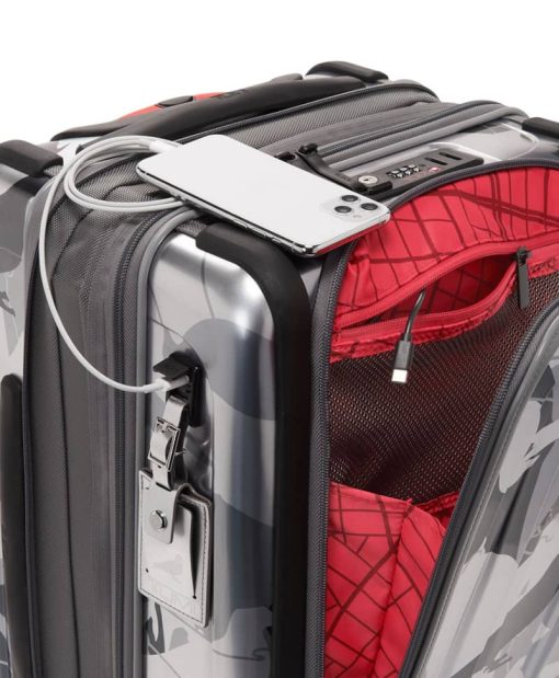 TUMI Staple Silver w/ Red Accents International Expandable 4 Wheeled Carry-On - Image 7