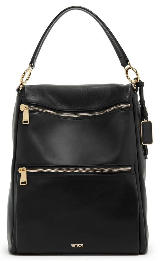 TUMI Voyageur Black Leather Liv Backpack/Tote