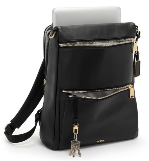 TUMI Voyageur Black Leather Liv Backpack/Tote - Image 2