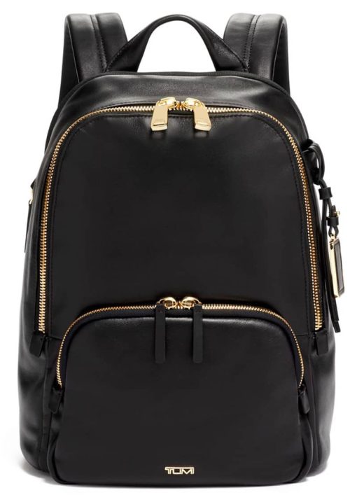 TUMI Voyageur Black Leather Hannah Backpack