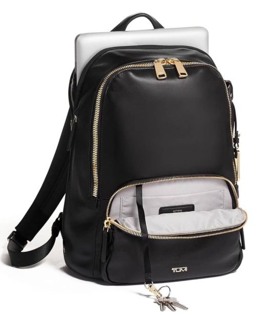 TUMI Voyageur Black Leather Hannah Backpack - Image 2
