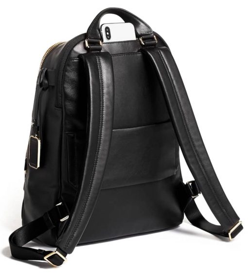 TUMI Voyageur Black Leather Hannah Backpack - Image 4