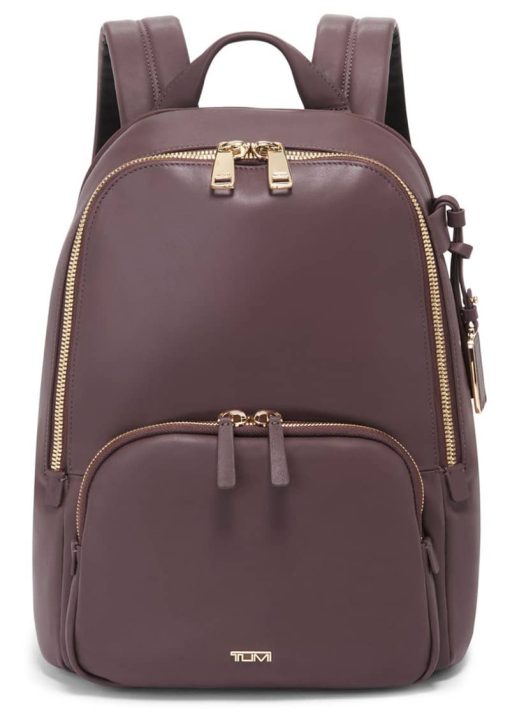 TUMI Voyageur Dark Mauve Leather Hannah Backpack