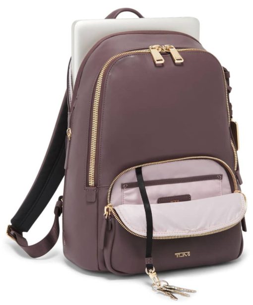 TUMI Voyageur Dark Mauve Leather Hannah Backpack - Image 2