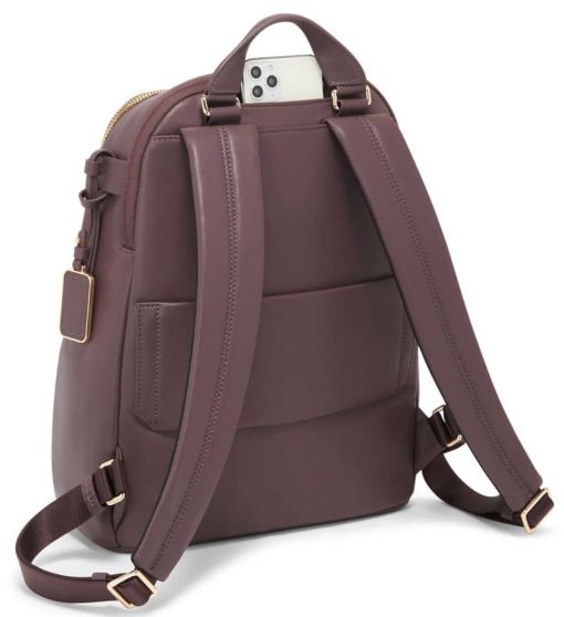 TUMI Voyageur Dark Mauve Leather Hannah Backpack - Image 4