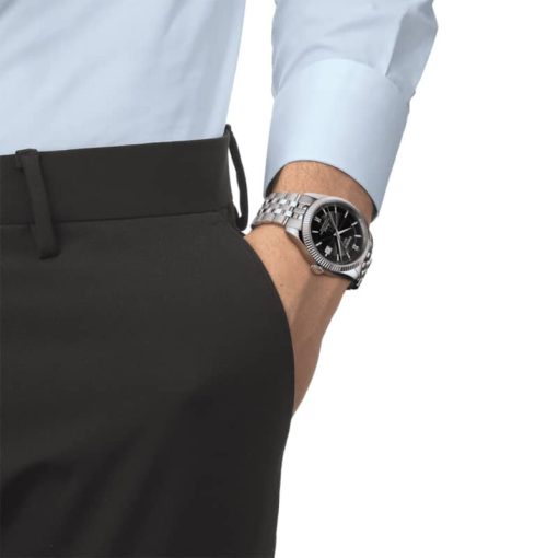 Tissot Ballade Powermatic 80 Silicium Black Dial Stainless Steel Bracelet Watch, 41mm - Image 5