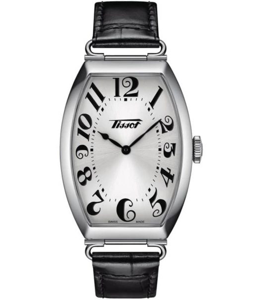 Tissot Heritage Porto Quartz Silver Dial Black Alligator Leather Watch, 42.45mm