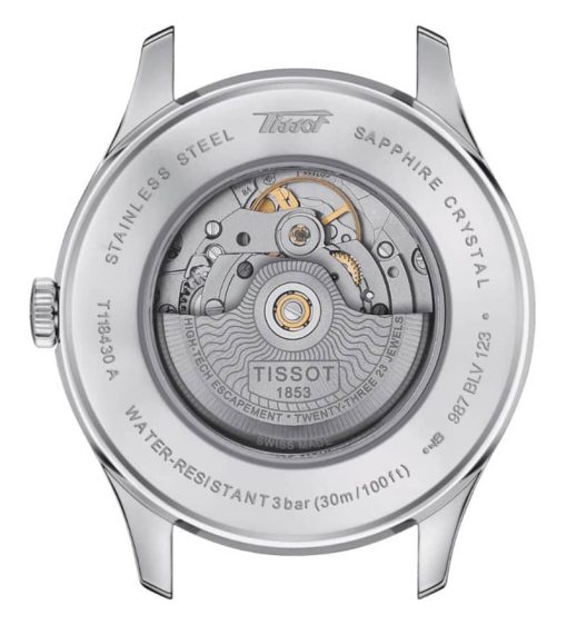 Tissot Heritage Visodate Powermatic 80 Black Dial Leather Strap Watch, 42mm - Image 3