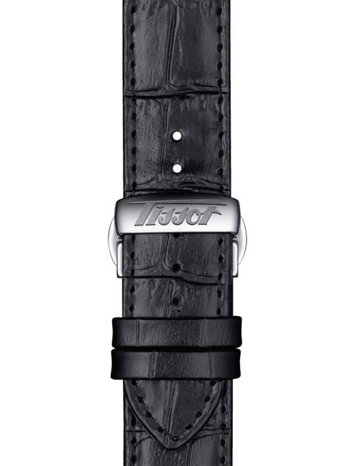 Tissot Heritage Visodate Powermatic 80 Black Dial Leather Strap Watch, 42mm - Image 4