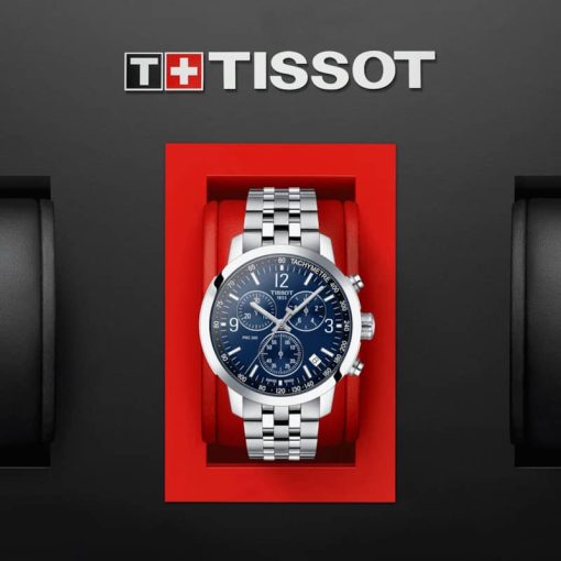 Tissot PRC 200 Chronograph Blue Dial Grey Stainless Steel Bracelet Watch, 42mm - Image 5