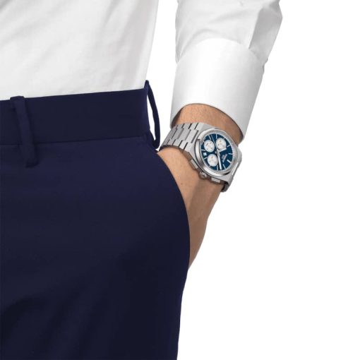 Tissot PRX Automatic Chronograph Blue Dial Silver-Tone SS Bracelet Watch, 42mm - Image 5