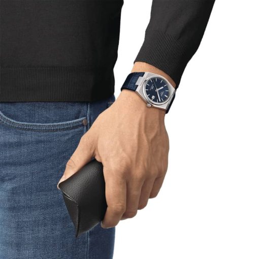 Tissot PRX Powermatic 80 Blue Dial Alligator Leather Strap Watch, 39.5mm - Image 5
