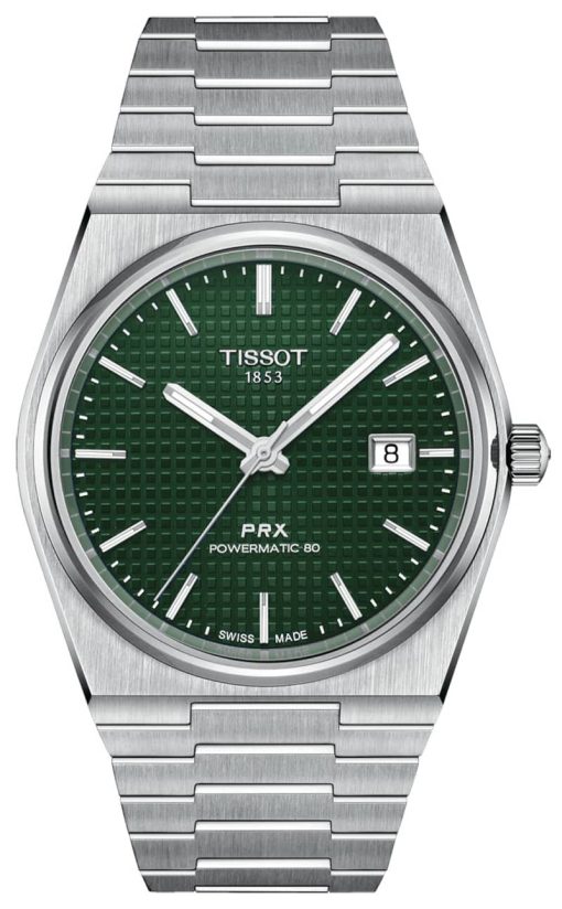 Tissot PRX Powermatic 80 Green Dial Stainless Steel Bracelet Watch, 39.5mm