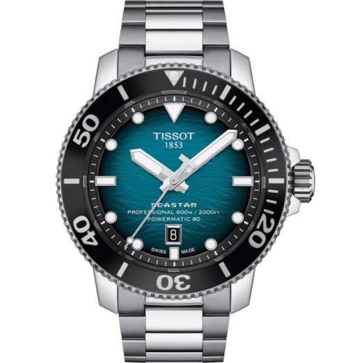 Tissot Seastar 2000 Professional Powermatic 80 Blue Gradient Dial Watch 46mm