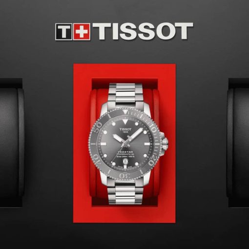 Tissot Seastar 1000 Powermatic 80 Grey Dial Stainless Steel Bracelet Watch, 43mm - Image 6