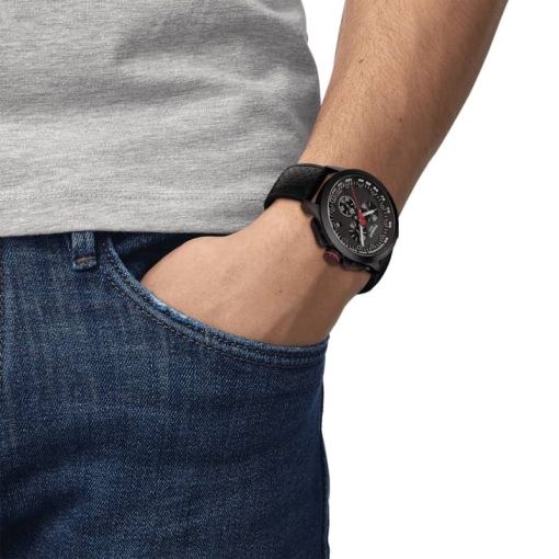 Tissot T-Race Special Edition Cycling Tour De France Chronograph Black Watch w/ Red Accents, 45mm - Image 7