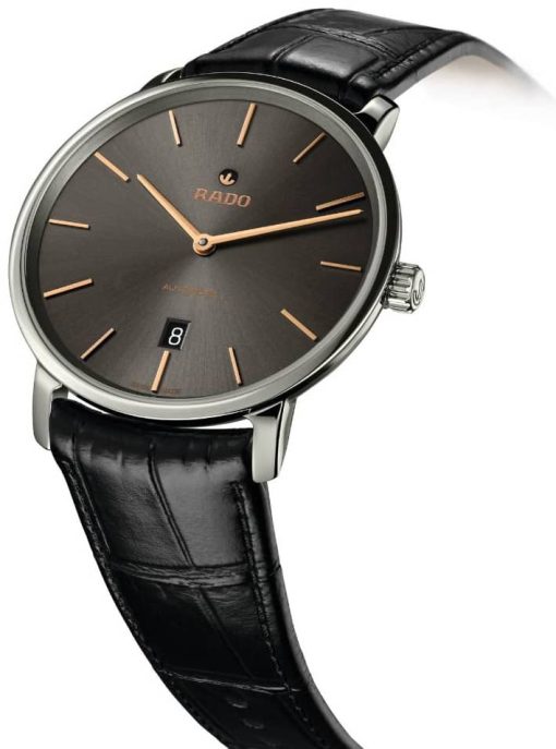 Rado DiaMaster Thinline Automatic Green Dial Leather Watch, 41mm - Image 3