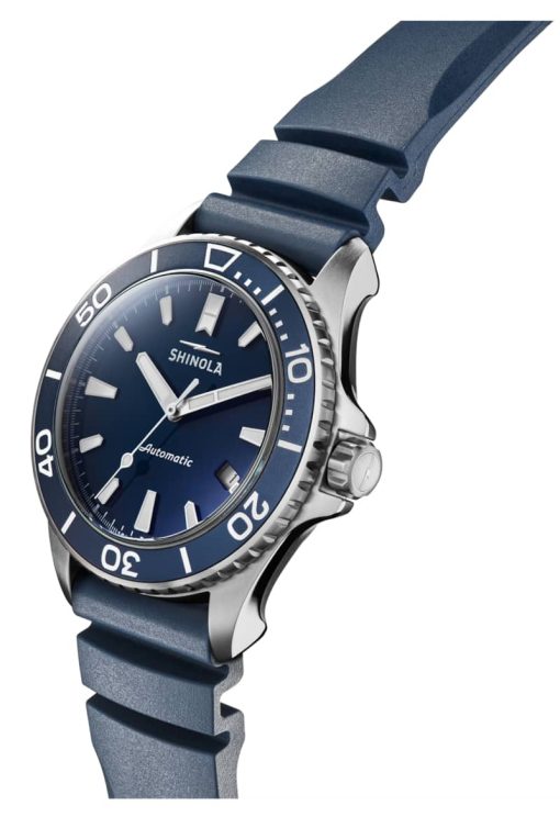 Shinola The Lake Michigan Monster Automatic Blue Dial Rubber Strap Watch, 43mm - Image 2
