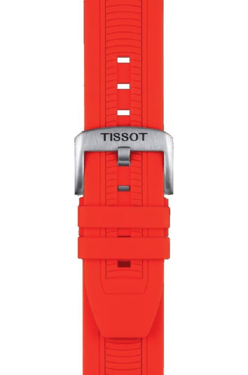 Tissot T-Race Chronograph Black Dial Red Silicone Strap Watch, 43mm - Image 2