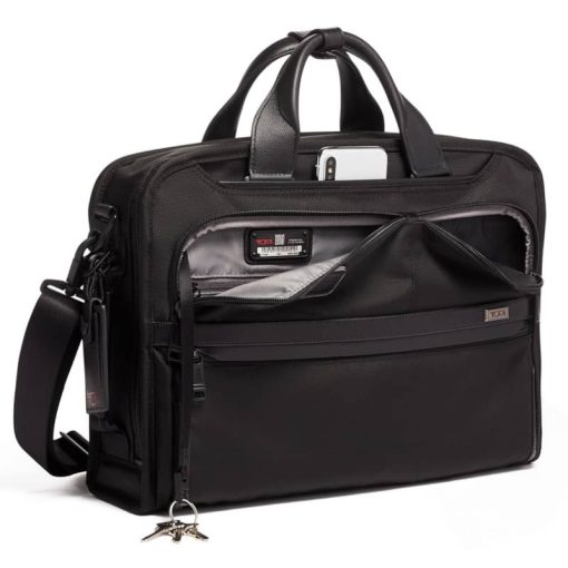 TUMI Alpha 3 Black Slim Three Way Brief - Image 3