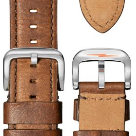 Shinola The Runwell Sport Chrono Silver Dial Tan Leather Watch, 48mm - Image 4