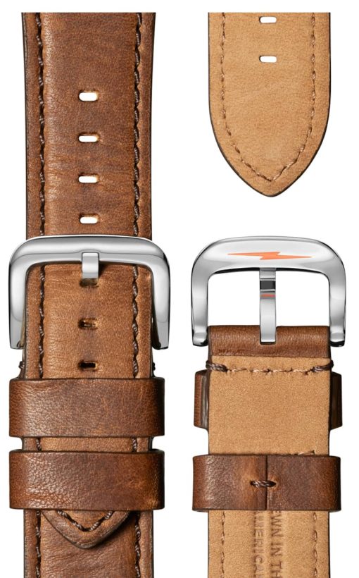 Shinola The Runwell Sport Chrono Silver Dial Tan Leather Watch, 48mm - Image 4