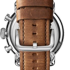 Shinola The Runwell Sport Chrono Silver Dial Tan Leather Watch, 48mm - Image 5