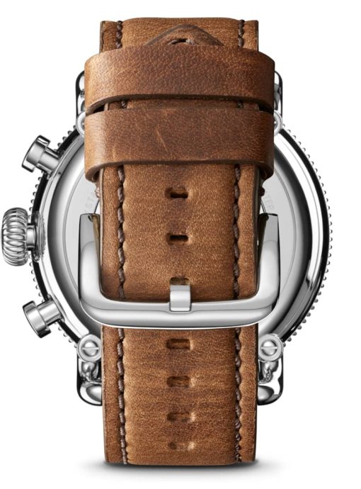 Shinola The Runwell Sport Chrono Silver Dial Tan Leather Watch, 48mm - Image 5