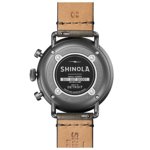 Shinola The Canfield Chrono Gunmetal Dial Leather Watch, 43mm - Image 6