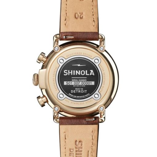 Shinola The Runwell Chrono Ivory Dial Cattail Leather Watch, 41mm - Image 6