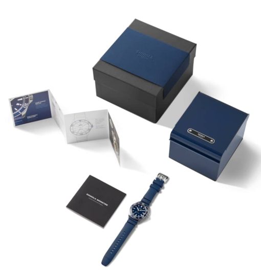 Shinola The Lake Michigan Monster Automatic Blue Dial Rubber Strap Watch, 43mm - Image 7