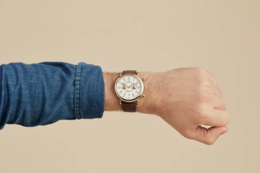 Shinola The Runwell Chrono Ivory Dial Cattail Leather Watch, 41mm - Image 7