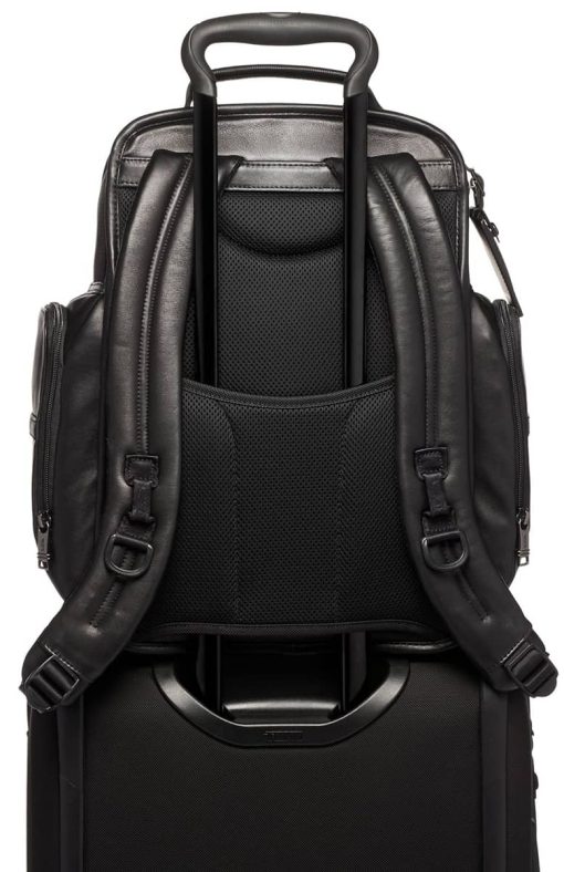 TUMI Alpha 3 Black Leather Brief Pack - Image 5