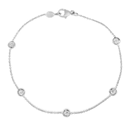 Roberto Coin 18kt White Gold 5 Station Diamond Bracelet