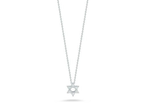 Roberto Coin 18K White Gold Star Of David Pendant With Diamonds