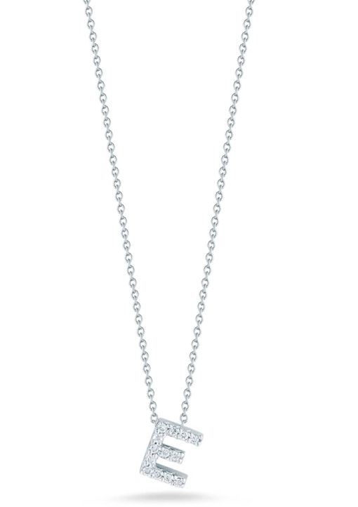 Roberto Coin 18K Love Letter 'E' Pendant With Diamonds