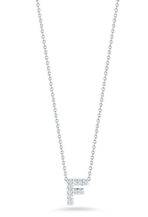 Roberto Coin 18K Love Letter 'F' Pendant With Diamonds