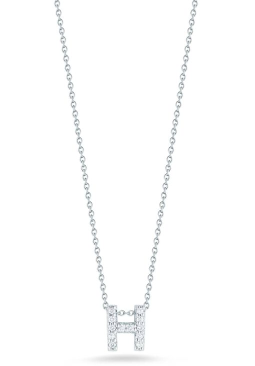 Roberto Coin 18K Love Letter 'H' Pendant With Diamonds