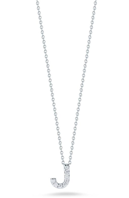 Roberto Coin 18K Love Letter 'J' Pendant With Diamonds