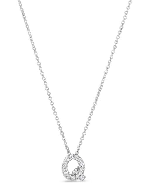 Roberto Coin 18K Love Letter 'Q' Pendant With Diamonds