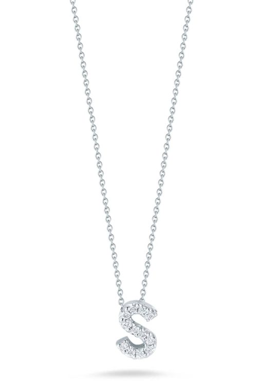 Roberto Coin 18K Love Letter 'S' Pendant With Diamonds