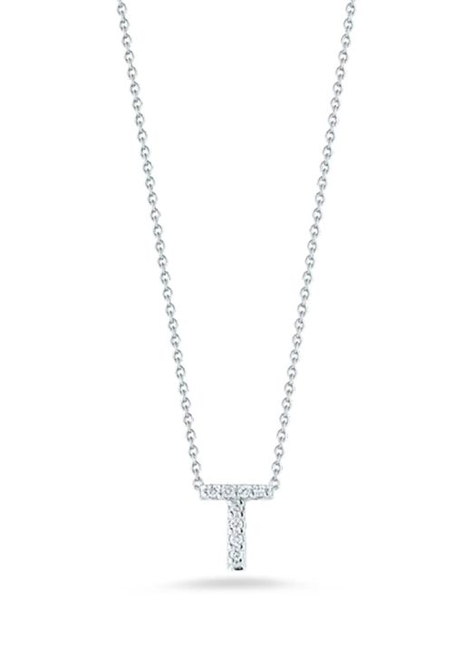 Roberto Coin 18K Love Letter 'T' Pendant With Diamonds