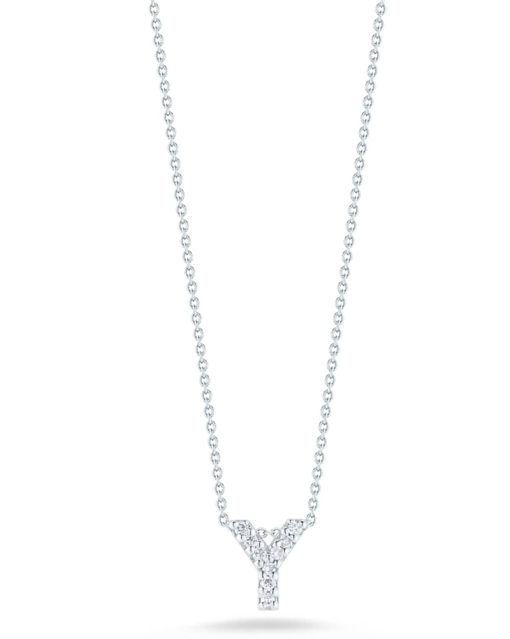 Roberto Coin 18K Love Letter 'Y' Pendant With Diamonds