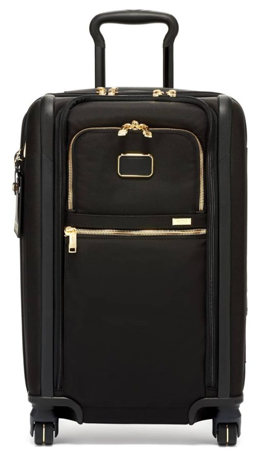 TUMI Alpha 3 Black/Gold International Dual Access 4 Wheeled Carry-On