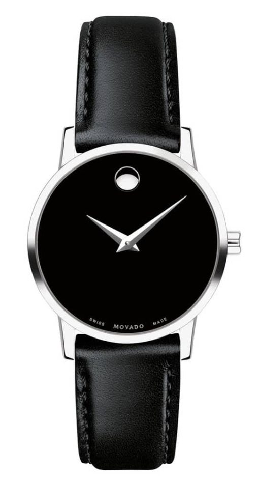 Movado Museum Classic Black Dial & Leather Strap Watch, 28mm