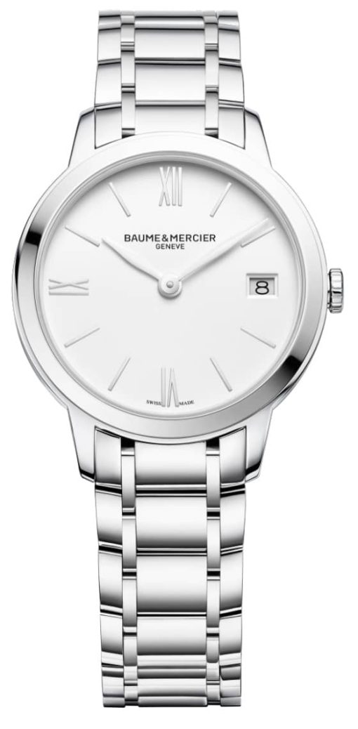 Baume & Mercier Classima White Dial Silver-Tone Stainless Steel Watch, 31mm